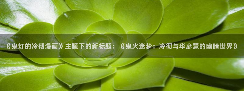 羞羞色漫在线为成人：《鬼灯的冷彻漫画》主题下的新标题：《鬼火迷梦：冷彻与华彦慧的幽暗世界》